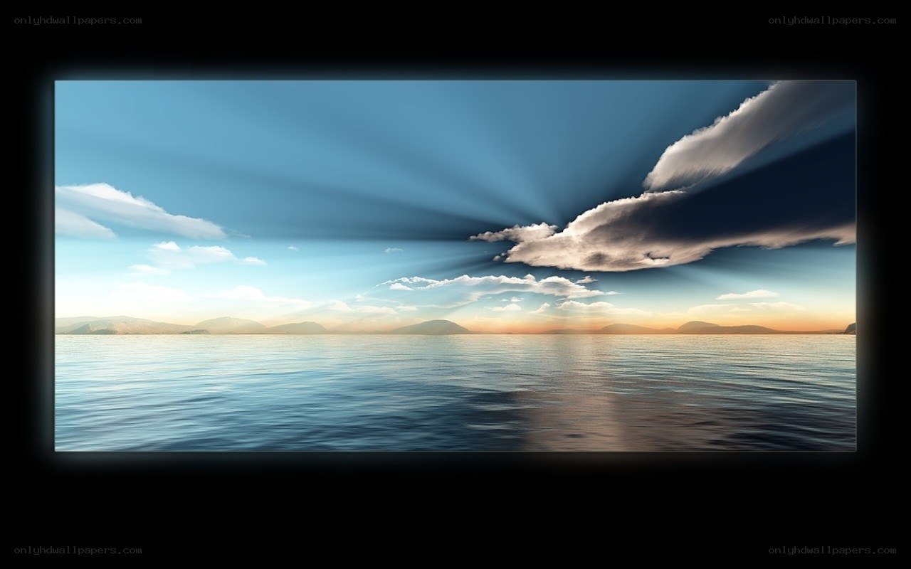 Sunlight over calm sea