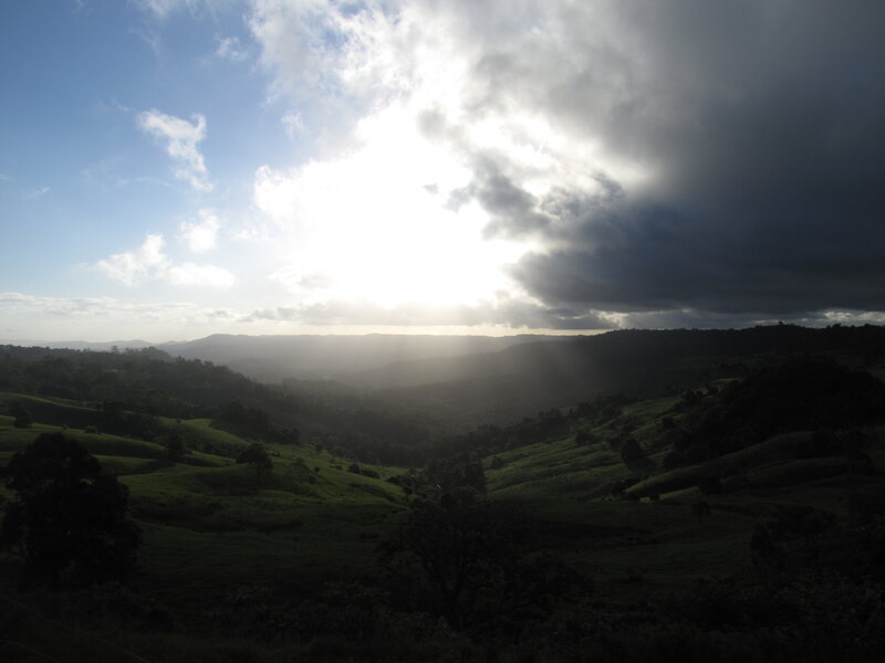 Sunlight over Green Hills — Dramatic, Sunrise