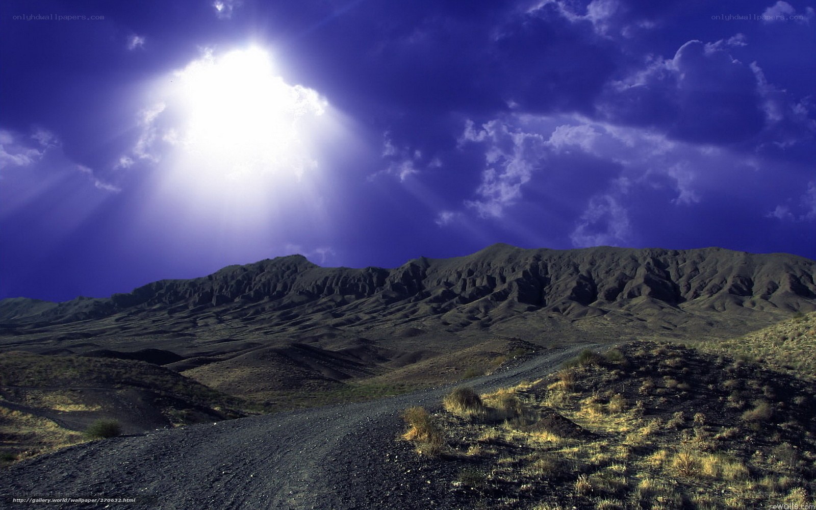 Sunlight over mountain landscape