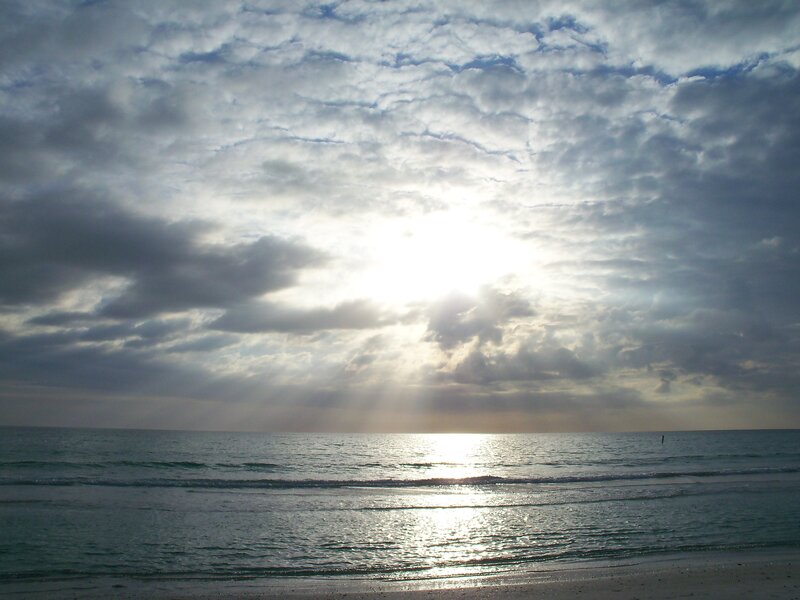 Sunlight over Ocean — Blue, Dramatic, Sunrise, Photograph