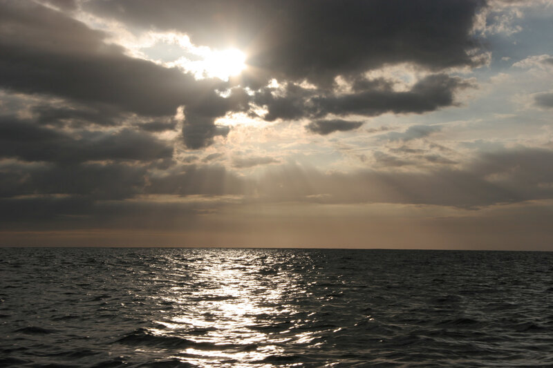 Sunlight over Ocean — Gray