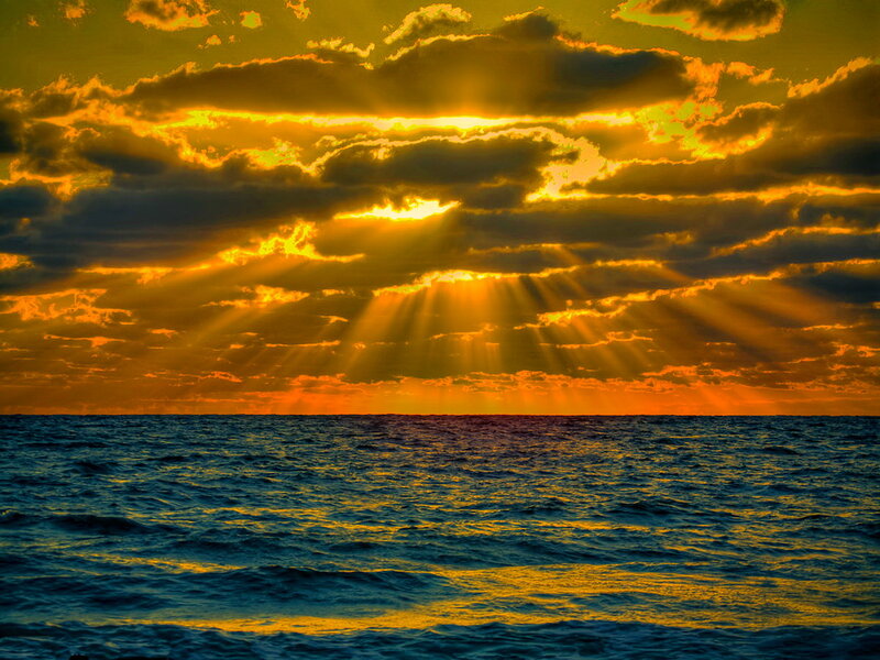 Sunlight over Ocean — Yellow