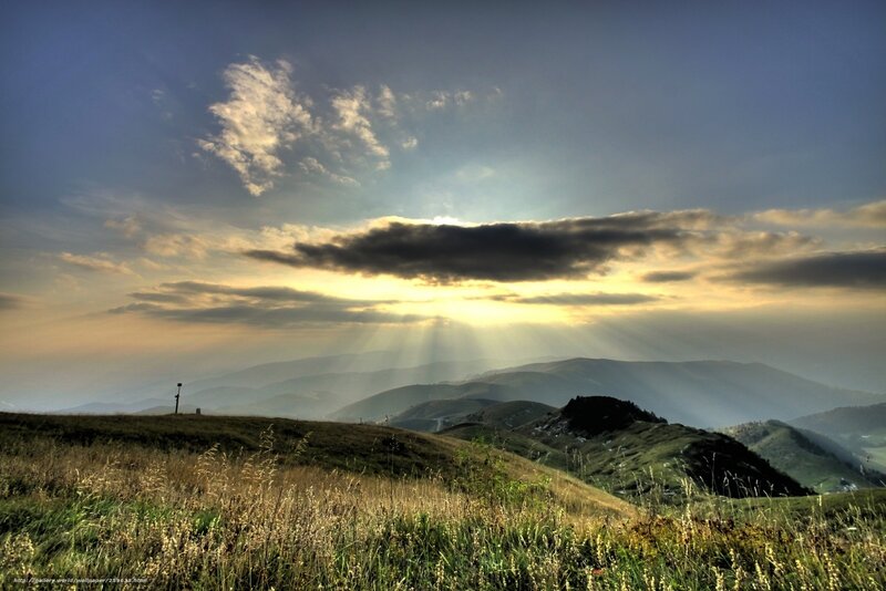 Sunlight over Rolling Hills — Blue