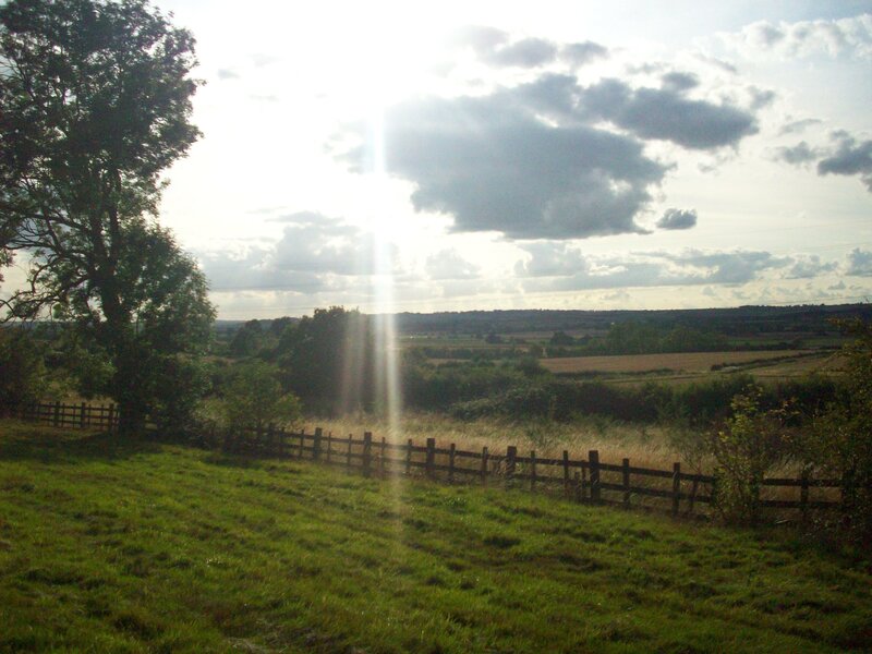 Sunlight over rural landscape