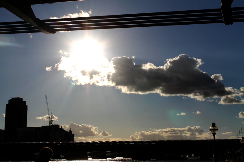 Sunlight over the city skyline