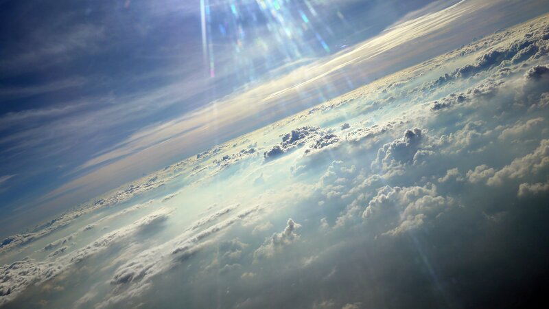 Sunlight over the clouds