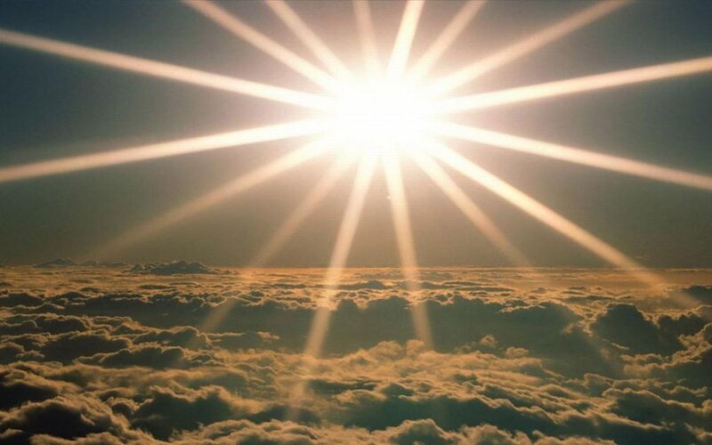 Sunlight over the clouds