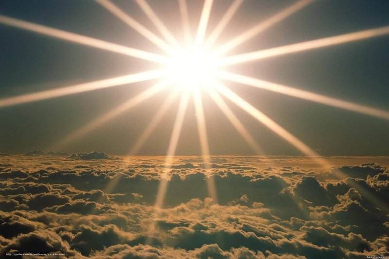 Sunlight over the clouds