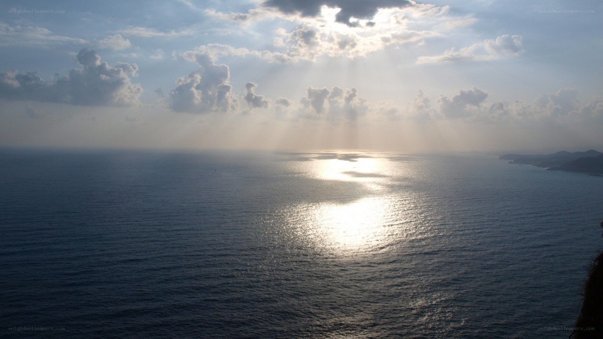 Sunlight over the ocean