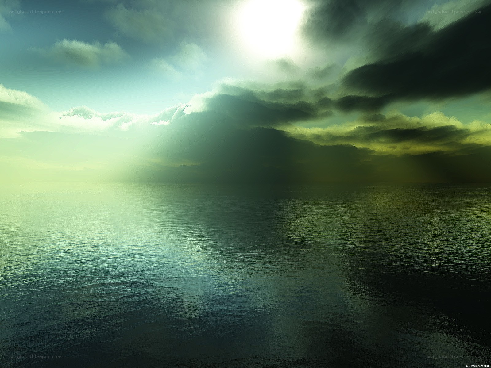 Sunlight over the ocean