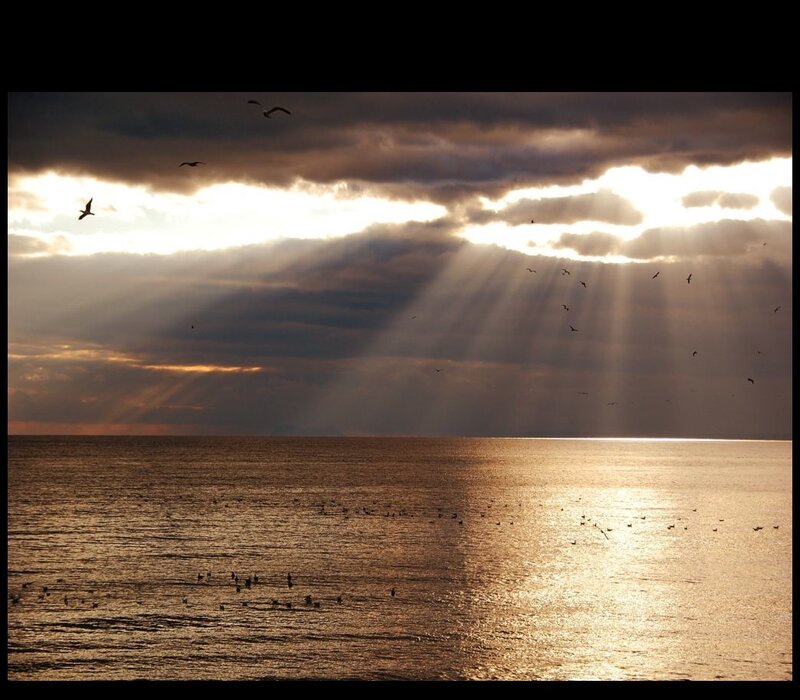 Sunlight over the ocean