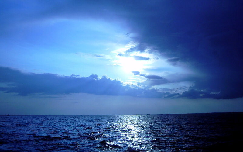 Sunlight over the ocean