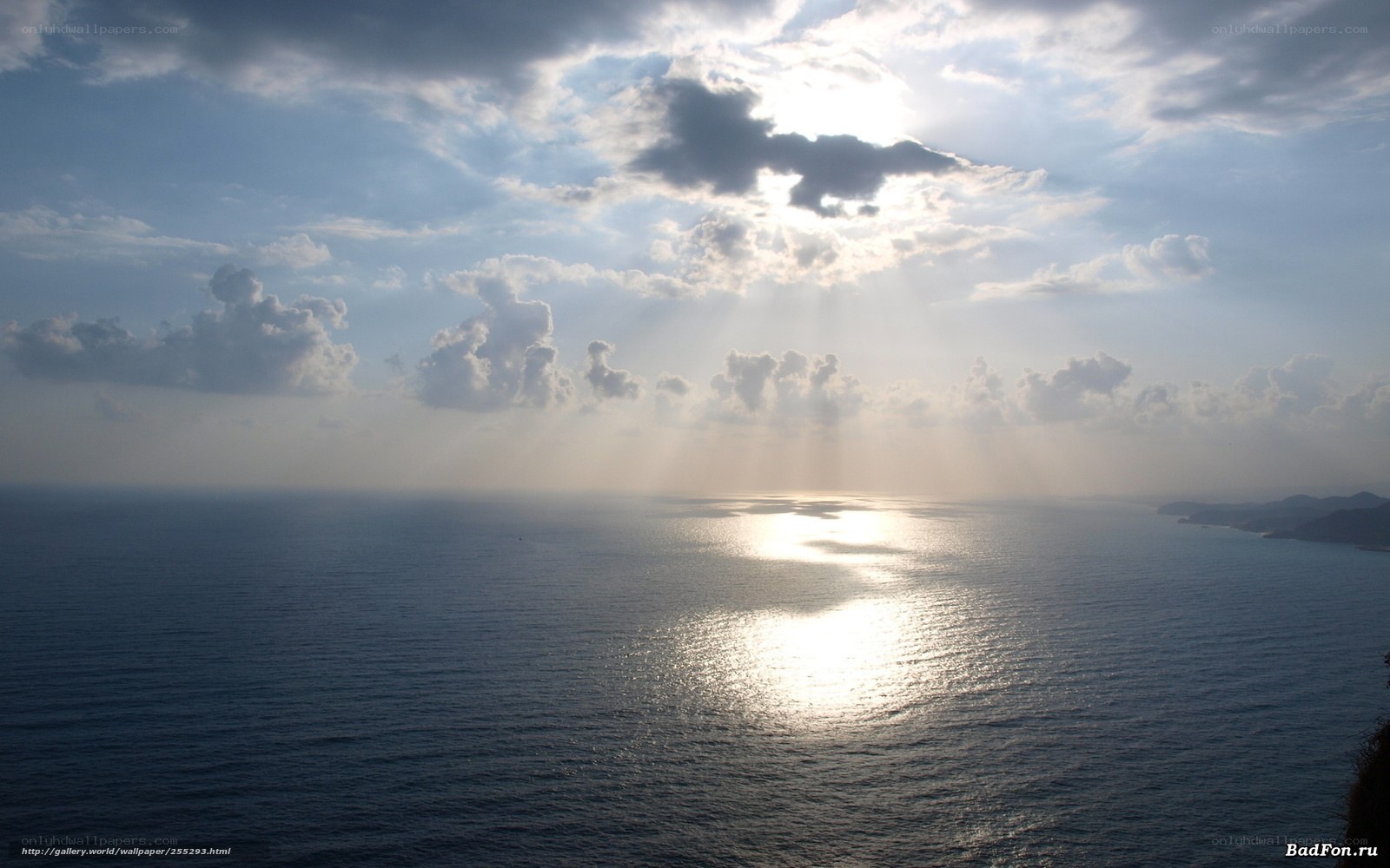 Sunlight over the ocean