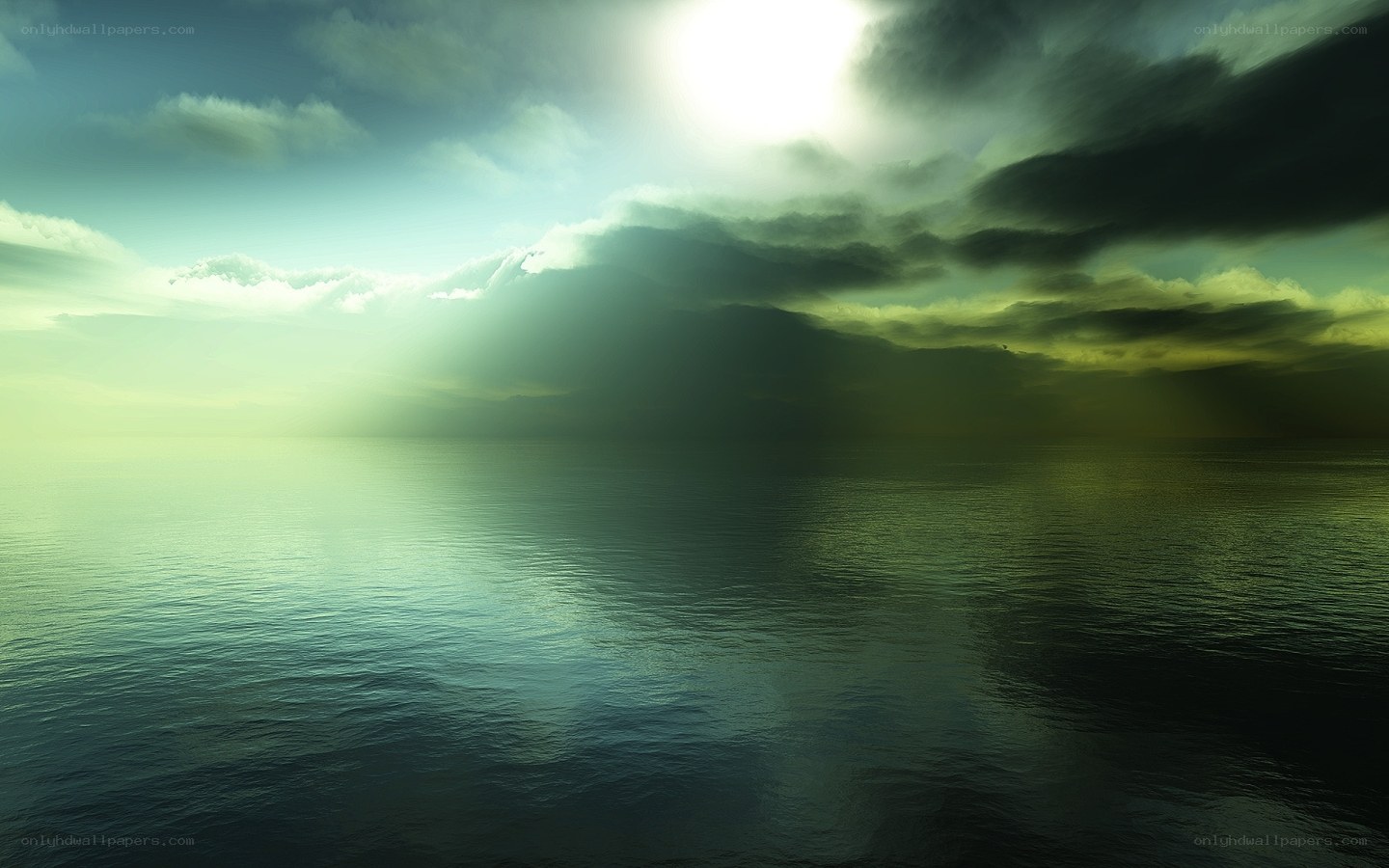 Sunlight over the ocean