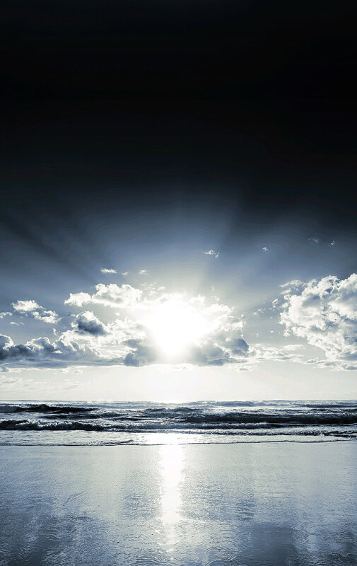 Sunlight over the ocean