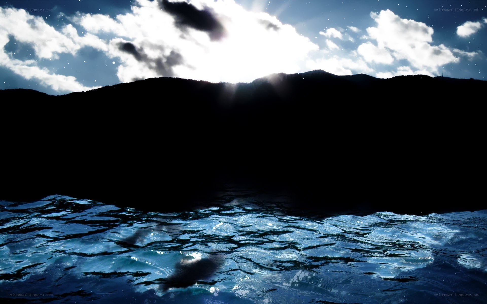 Sunlight over the ocean