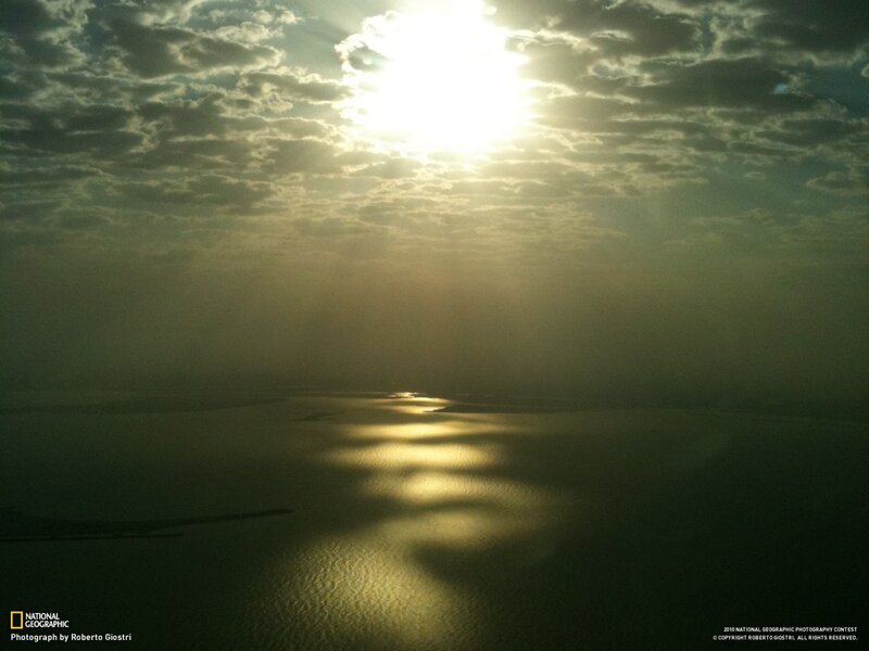Sunlight over water