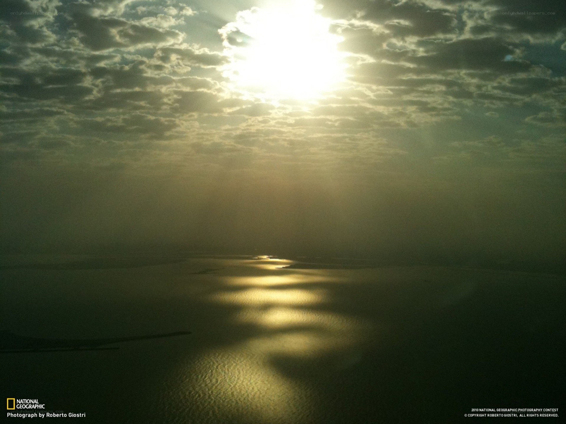 Sunlight over water