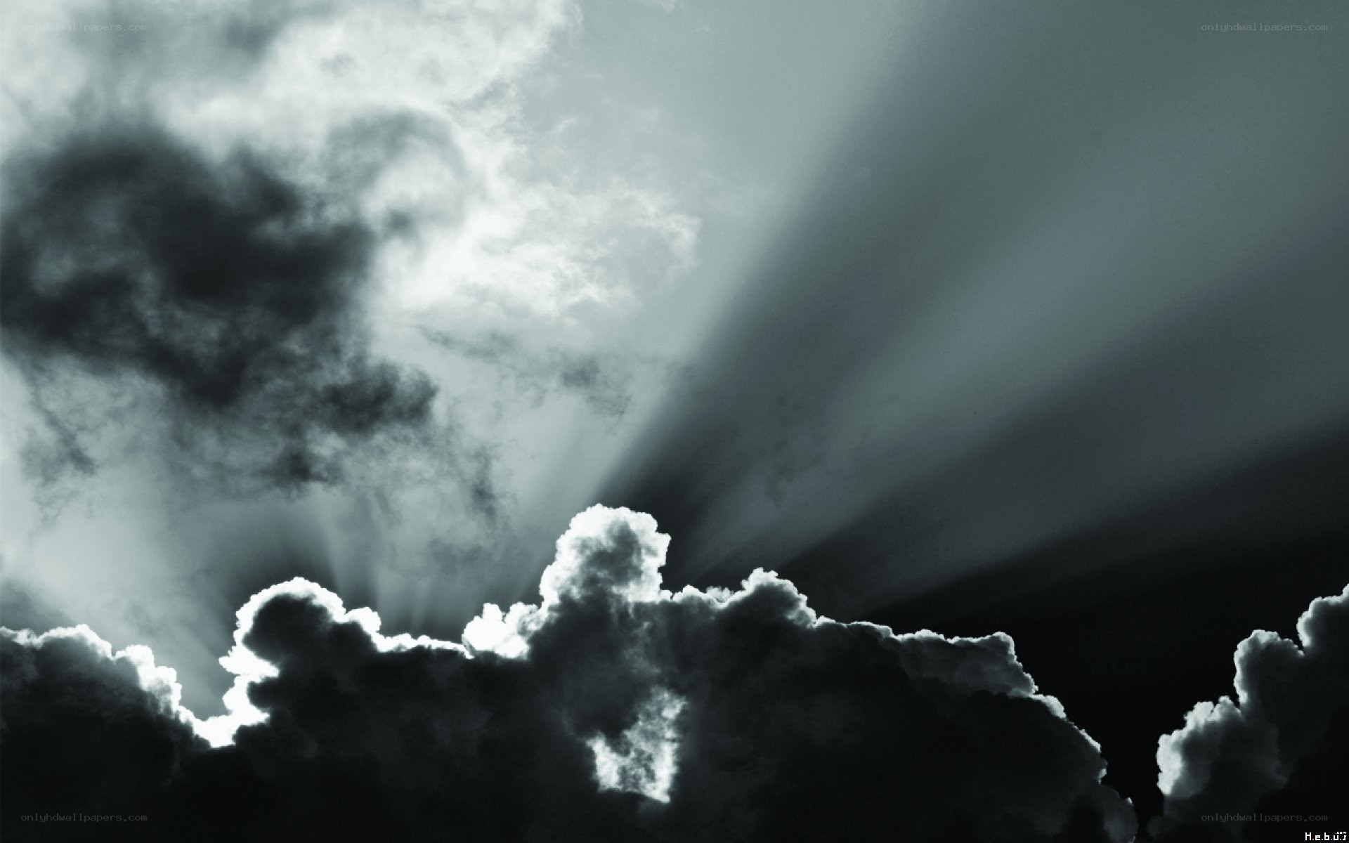 Sunlight piercing storm clouds