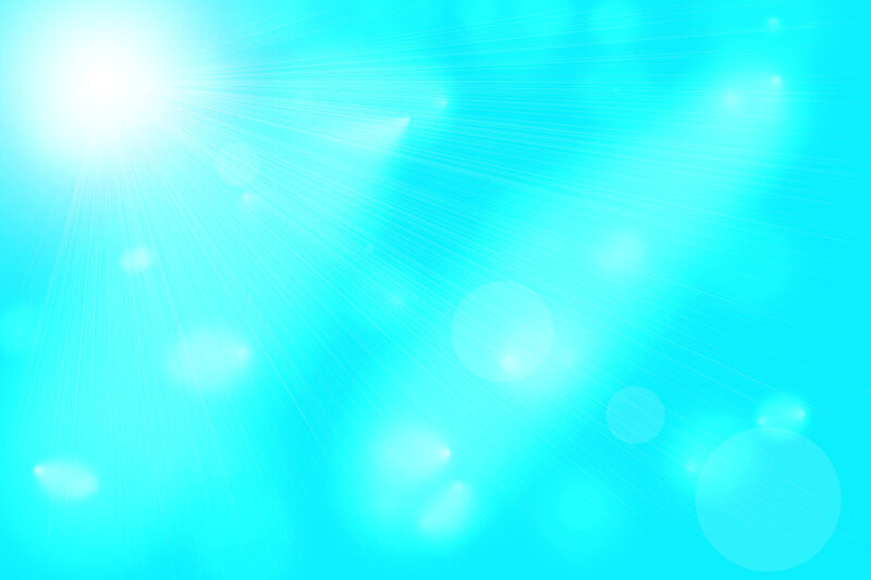 Sunlight Rays on Blue Background