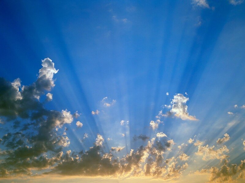 Sunlight rays through clouds