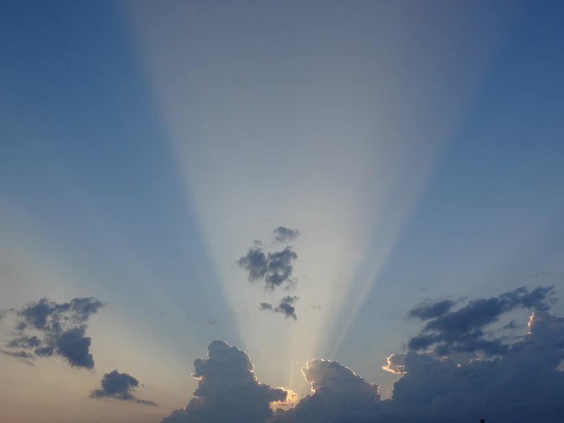 Sunlight Rays Through Clouds — Blue, Dramatic