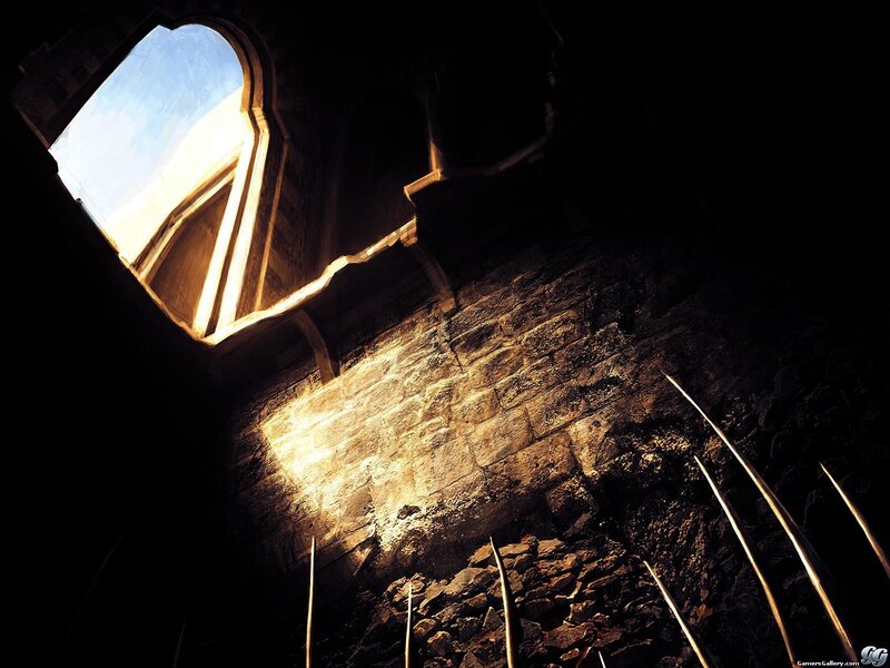 Sunlight through a broken window