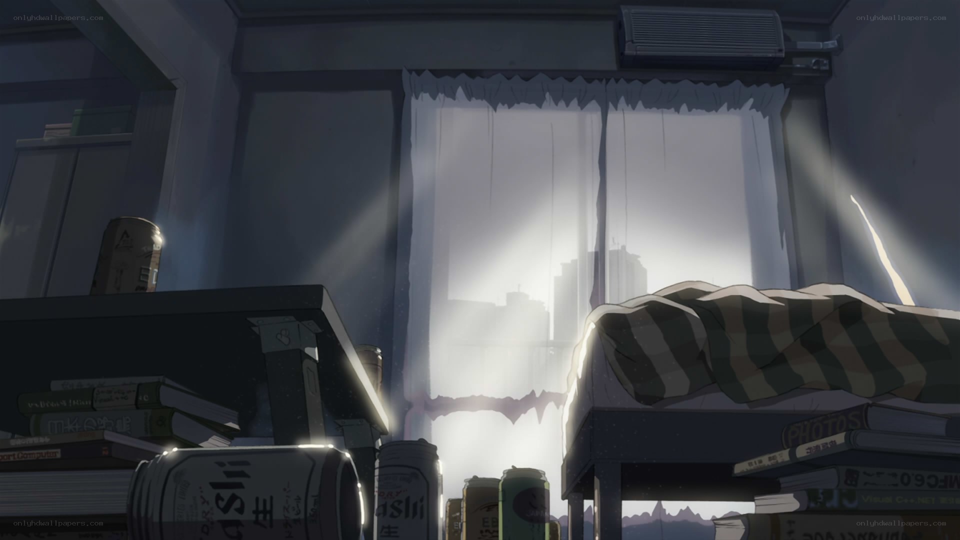 Sunlight through a cluttered room