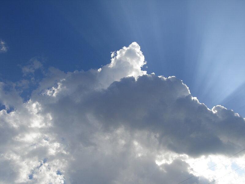 Sunlight through a cumulus cloud