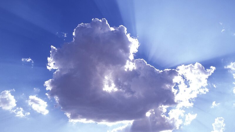 Sunlight through a fluffy cloud