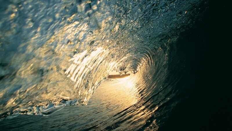 Sunlight through a wave tunnel