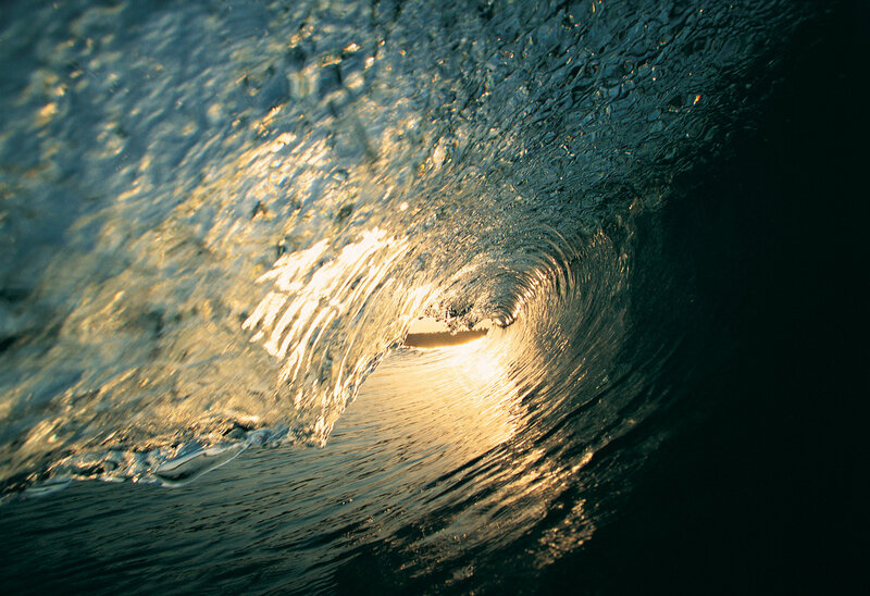 Sunlight through a wave tunnel