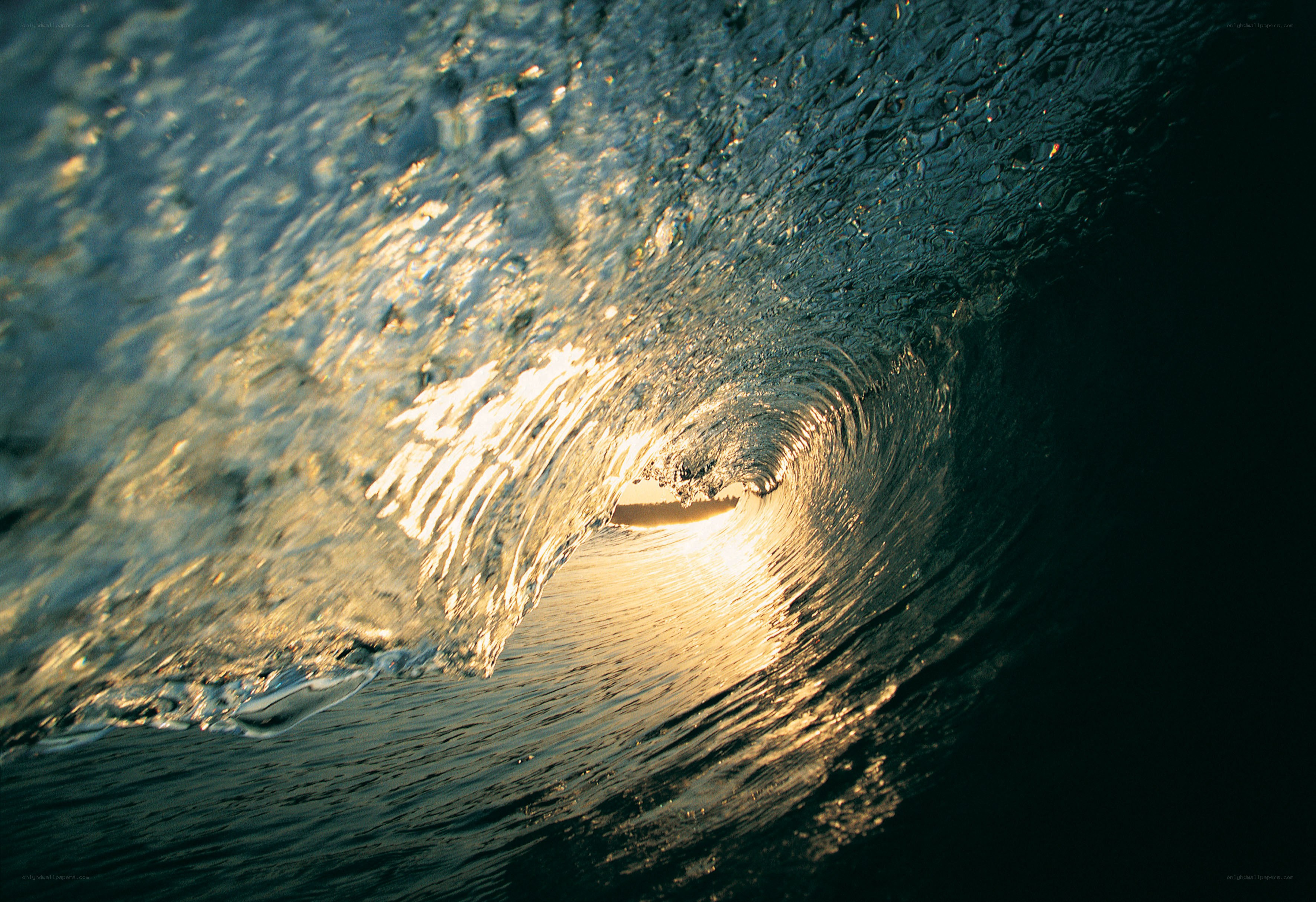 Sunlight through a wave tunnel
