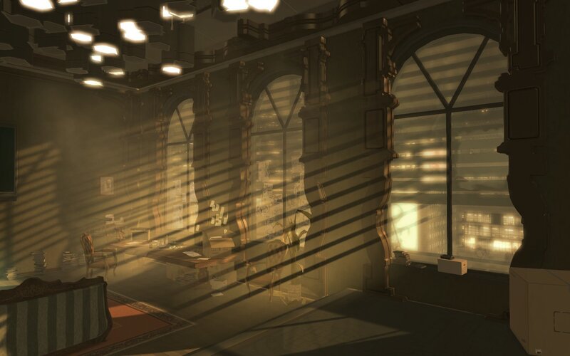 Sunlight through an old office