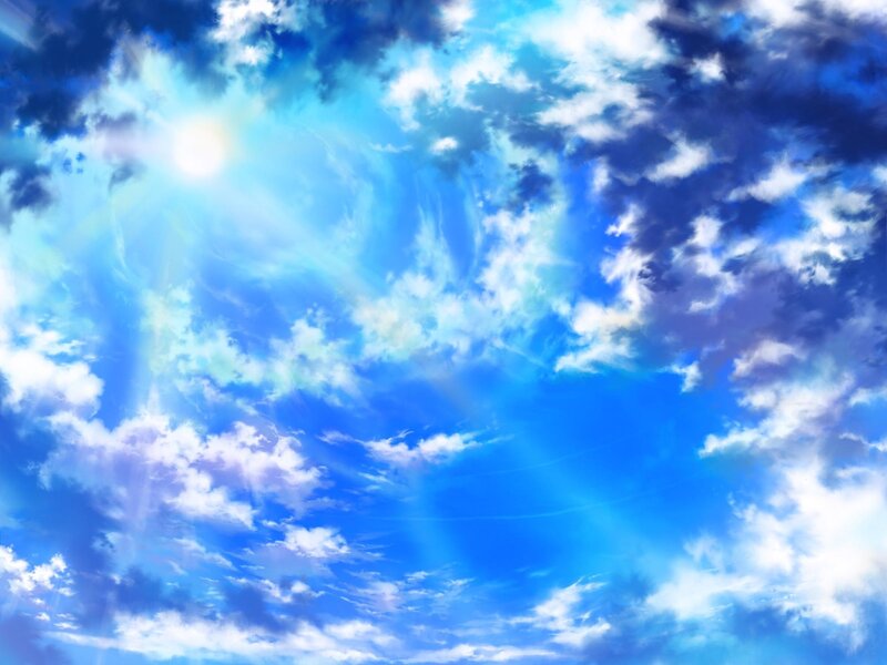 Sunlight through blue sky