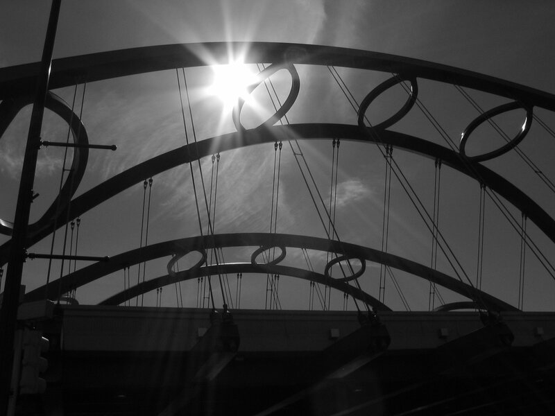Sunlight through bridge arches