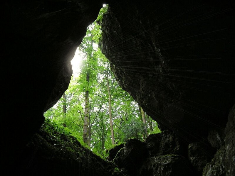 Sunlight through cave opening