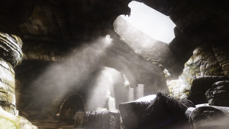 sunlight through cave opening