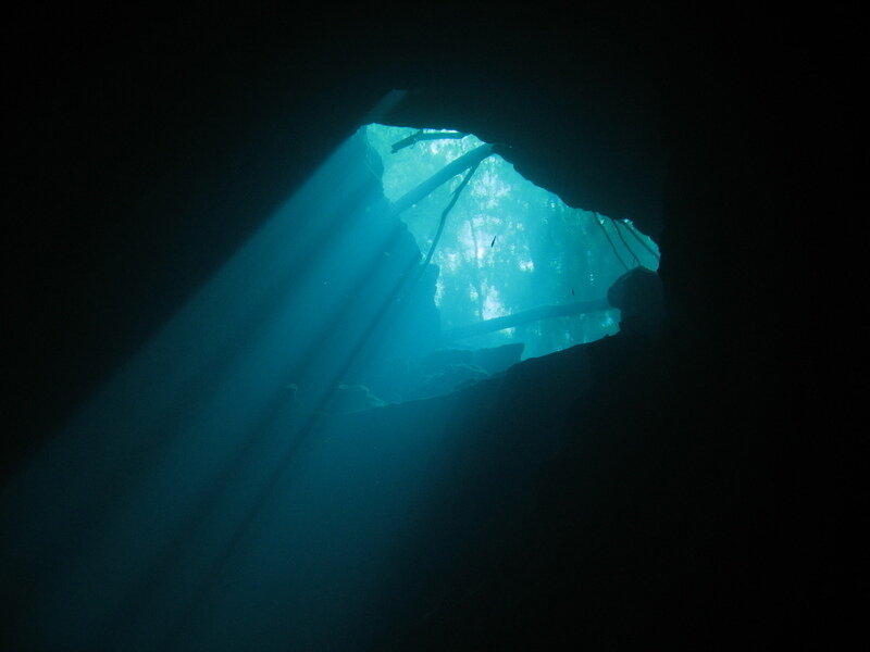 Sunlight Through Cave Opening — Blue