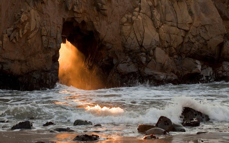 Sunlight Through Cave Opening — Brown