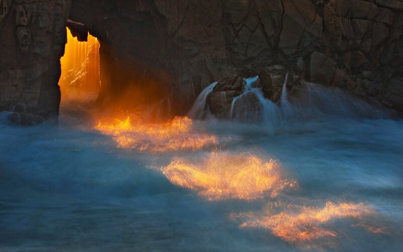 Sunlight through cave opening