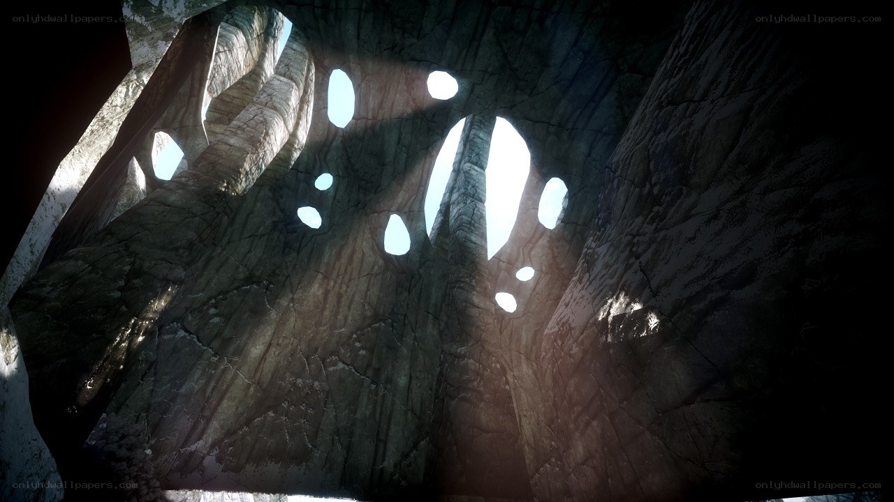sunlight through cave openings