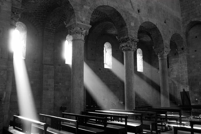Sunlight through church windows