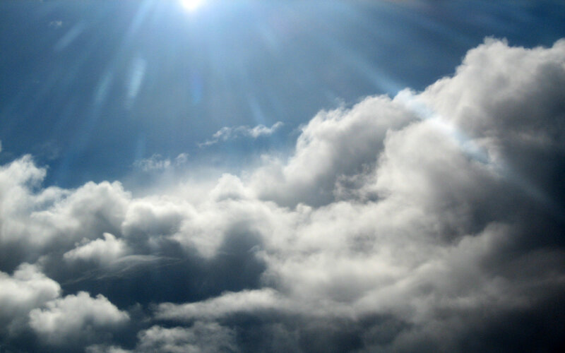 Sunlight through clouds