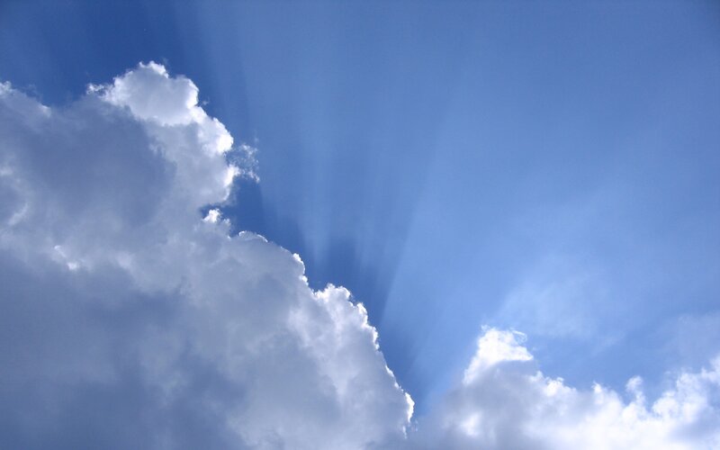 Sunlight through clouds