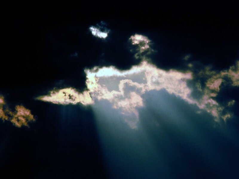 Sunlight Through Clouds — Black, Dramatic, Night, Photograph, Sunbeams