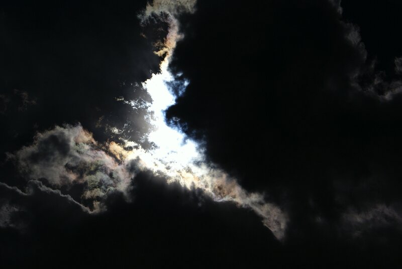 Sunlight Through Clouds — Black, Dramatic, Night, Photograph