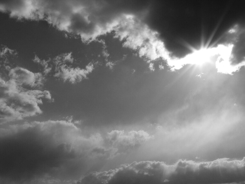 Sunlight Through Clouds — Black, Dramatic, Photograph, Sun