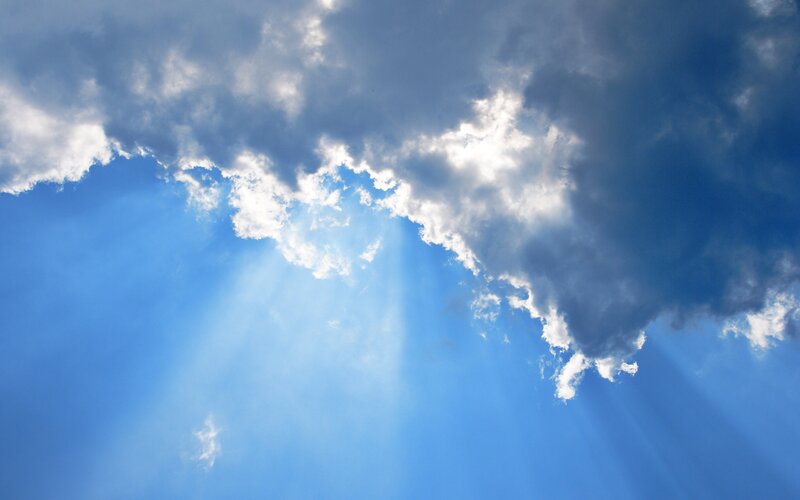Sunlight Through Clouds — Blue, Afternoon