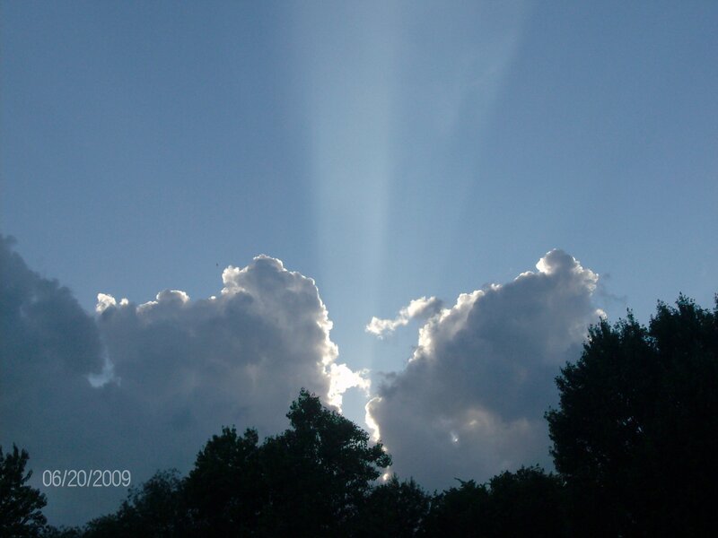 Sunlight Through Clouds — Blue, Black